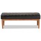 Baxton Studio Daymond Mid-Century Modern Dark Brown Faux Leather and Walnut Brown Finished Wood Dining Bench 186-11351-Zoro - alternate 2